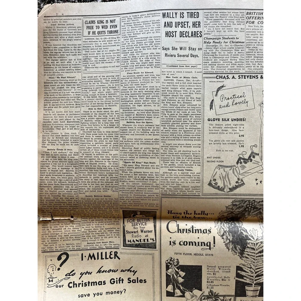 1936 Kind Edward Abdicates Crown King Wally - British Monarchy, UK Politics, Qu